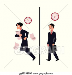 Vector Clipart - Businessman, manager in business suit ...