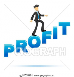 EPS Vector - Businessman climbing on profit text. Stock ...