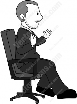 Side View Of A Man Sitting In An Office Chair