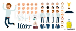Man character creation set. The clerk, businessman, boss. Icons with ...