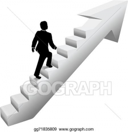 Vector Illustration - Business man climb stairs success. Stock Clip ...