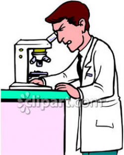 A Doctor Or Lab Technician Looking Into a Microscope Royalty Free ...