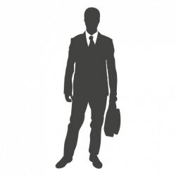 Businessman silhouette standing with bag - Transparent PNG & SVG vector