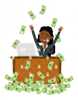 A Black Woman Celebrating As She's Making Money Online ...