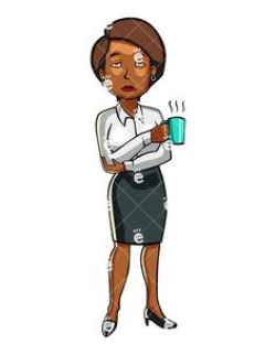 Black Businesswoman Fallen Asleep Cartoon Vector Clipart | Cartoon ...