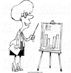 Clip Art of a Black and White Businesswoman Presenting a Bar Graph ...
