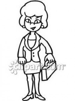 Black and White Business Woman - Royalty Free Clipart Picture