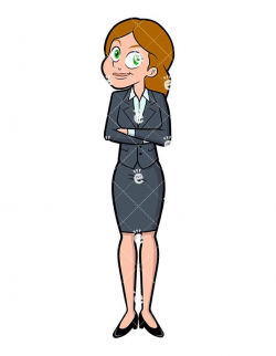A Successful Businesswoman Standing Confidently Clipart ...