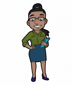 A Smart Black Businesswoman Cartoon - Business Woman Cartoon ...