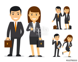 Business team. Businessman and business woman vector characters ...