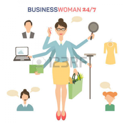 Busy woman clipart