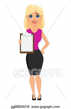 Vector Illustration - Business woman cartoon character. cute ...