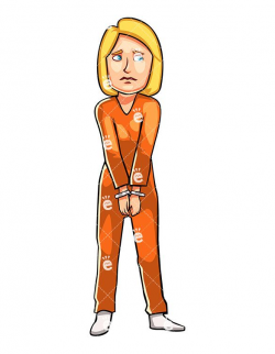 A Handcuffed And Mournful Female Prisoner - FriendlyStock.com