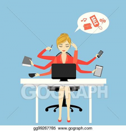 Vector Illustration - Business woman or office worker ...