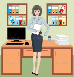 Businesswoman in Office | Fonts-logos-icons | Office clipart ...