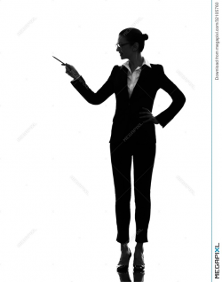 Business Woman Pointing Showing Silhouette Stock Photo 32105760 ...