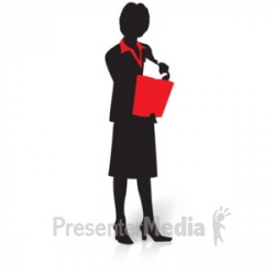 Businesswoman Silhouette Briefcase - Presentation Clipart - Great ...