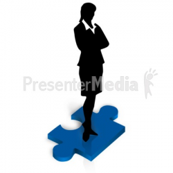 Businesswoman Stand Puzzle Piece - Business and Finance - Great ...