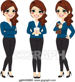 Vector Illustration - Standing businesswoman coffee. EPS ...