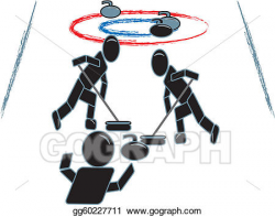 Vector Illustration - Stick figure curling team. Stock Clip Art ...