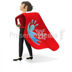 Businesswoman Superhero Custom Cape Presentation clipart | Stick ...