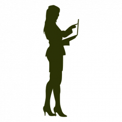 Businesswoman with laptop silhouette - Transparent PNG & SVG vector