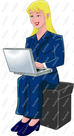 Businesswoman On Laptop Clip Art - Royalty Free Clipart - Vector ...