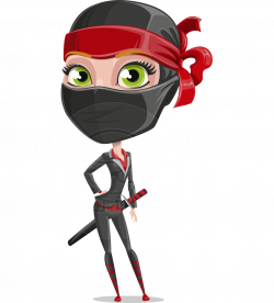 Vector Female Ninja Cartoon Character - Aina the Businesswoman Ninja ...