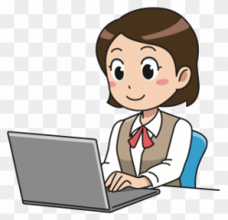 Business Woman Working - Girl With Laptop Clipart - Png ...