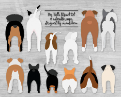 Dog Butt Clipart Cute Pet Butts Funny Puppy Dog Clipart