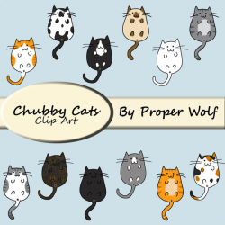 Chubby Cats Clip Art - Cat Breeds Clipart - Cat Digital Stamps ...