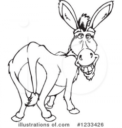 Donkey Clipart #1233426 - Illustration by Dennis Holmes Designs