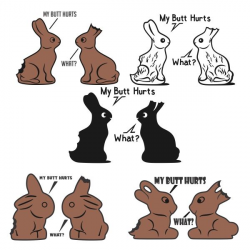 Chocolate My Butt Hurts Easter Couple Bunnies Cuttable Design Cut ...