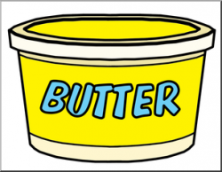 Clip Art: Food Containers: Butter Tub Color I abcteach.com | abcteach