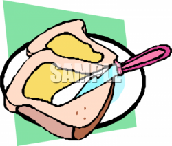 Clipart Picture of Butter Spread on Toast - foodclipart.com