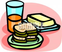Pile of Toast With Butter and Orange Juice - Royalty Free Clipart ...