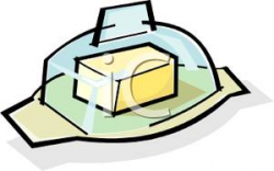 A Stick of Butter on a Butter Dish Clipart Picture