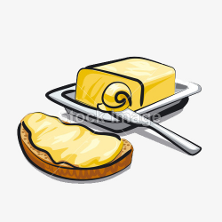 Hand Painted Butter Bread, Butter, Bread, Reach PNG Image and ...