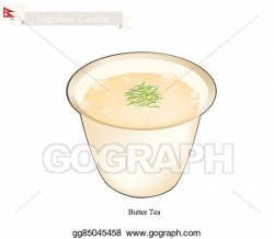 EPS Vector - Po cha or nepalese butter milk with salted flavor ...