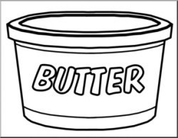 Clip Art: Food Containers: Butter Tub B&W I abcteach.com | abcteach