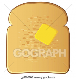 Drawing - Toast with butter. Clipart Drawing gg3906900 - GoGraph
