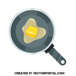 Butter on frying pan vector image | Food and drink vectors ...