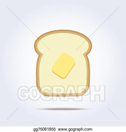 Vector Illustration - White bread toast icon with butter. Stock Clip ...