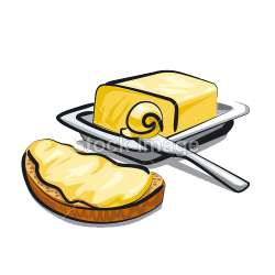 Butter Breakfast Free content Clip art - Hand painted butter bread ...