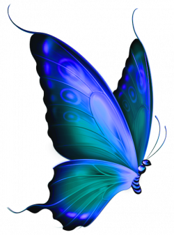 Transparent Blue and Green Deco Butterfly Clipart | Angels ...