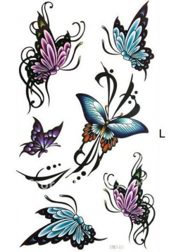 Butterfly and Flower Tattoos | Buy Butterfly flower rose Temporary ...