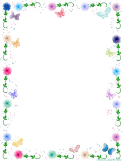 Floral Butterfly Border Stationery | Flower patterns, Art floral and ...