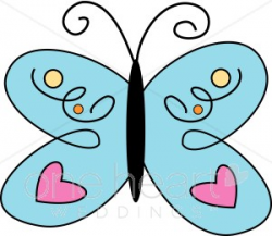 Blue Butterfly Clip Art | Wedding Bird and Butterfly Clipart