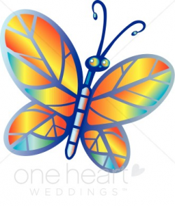 Rainbow Butterfly Clipart | Wedding Bird and Butterfly Clipart