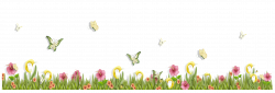 Grass with Butterflies and Flowers PNG Clipart | Gallery ...